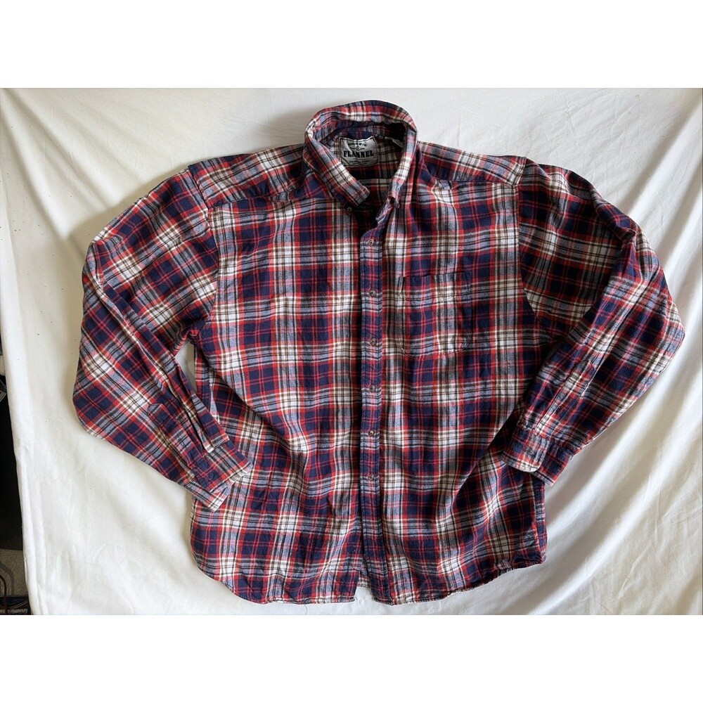 American Eagle Flannel Shirt Mens XL Red/Blue/Tan Plaid